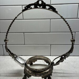 Victorian-style silver-plated bride's basket frame.